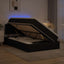 LED opbevarings seng med madras Sort 120 x 200 cm Stof