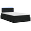 LED opbevarings seng med madras Sort 120 x 200 cm Stof