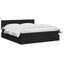 LED opbevarings seng med madras Sort 180 x 200 cm Stof