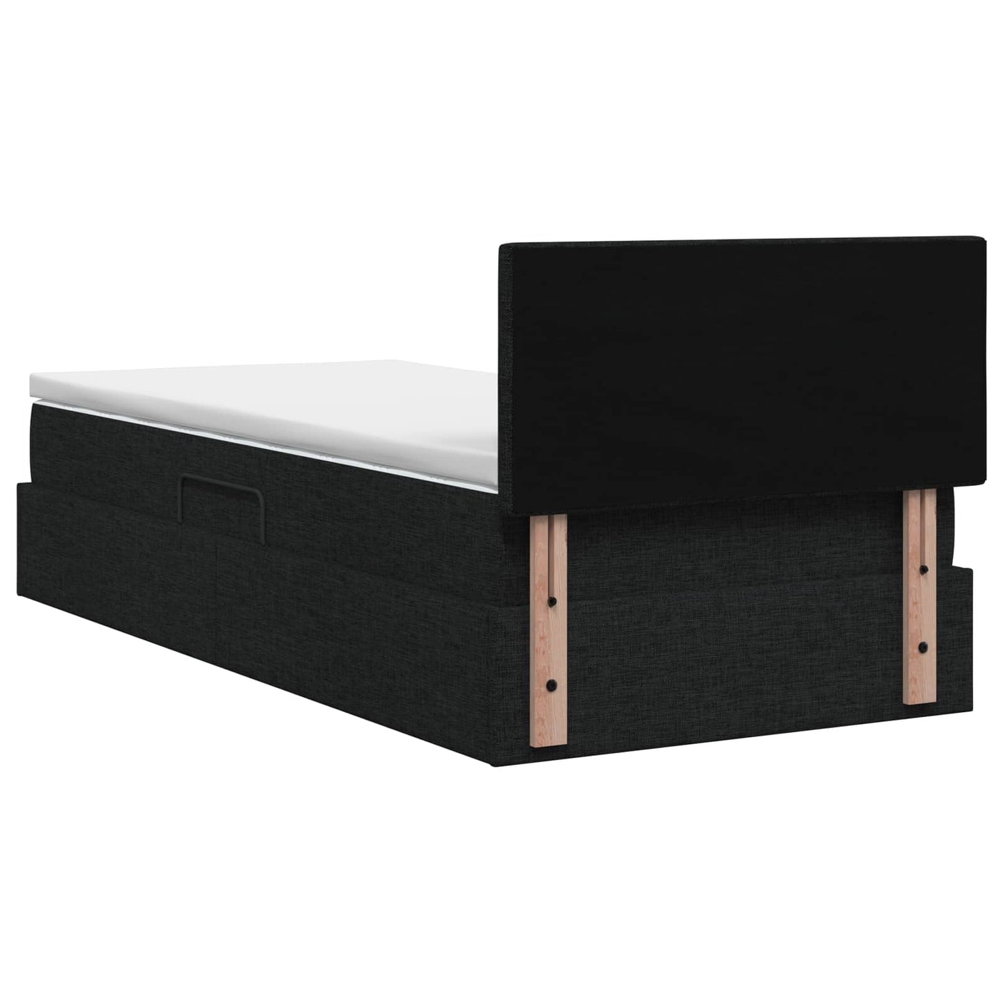 LED opbevarings seng med madras Sort 90 x 190 cm Stof