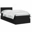 LED opbevarings seng med madras Sort 90 x 200 cm Stof