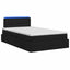 LED opbevarings seng med madras Sort 120 x 200 cm Stof