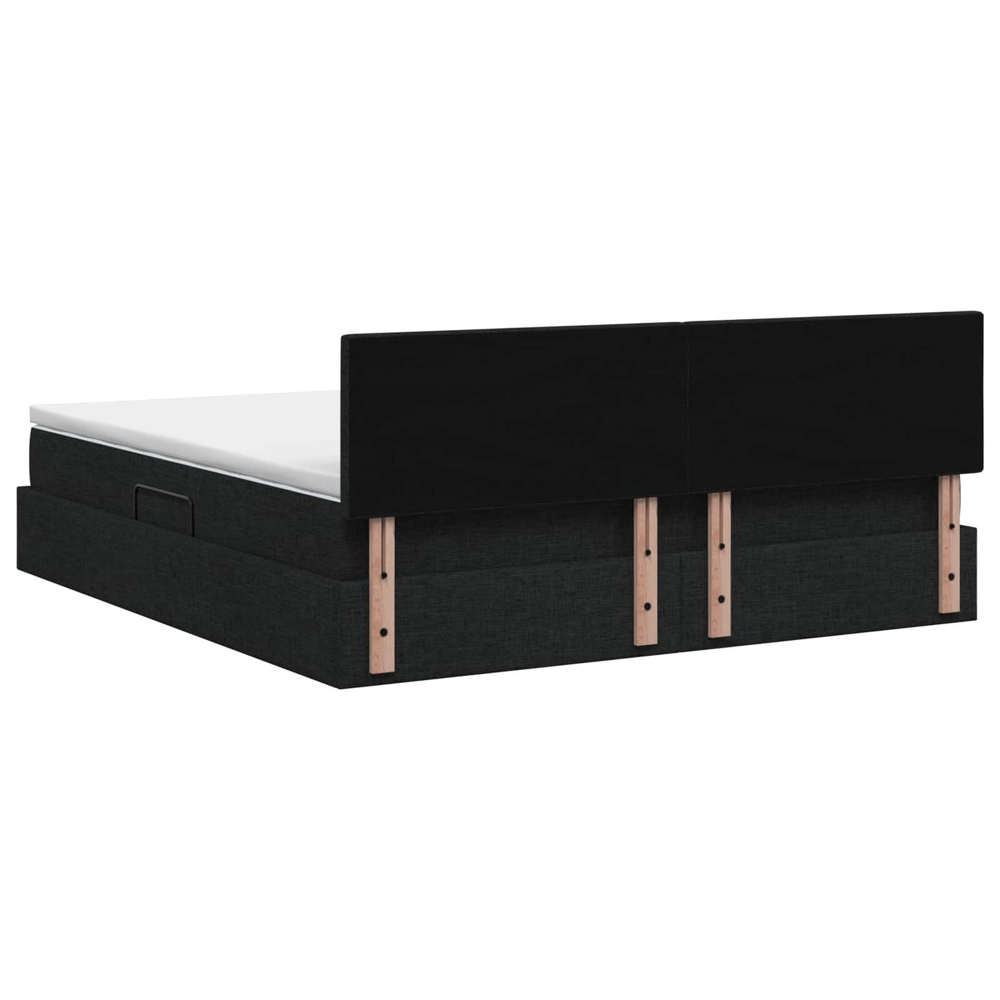 LED opbevarings seng med madras Sort 140 x 190 cm Stof