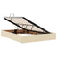 LED opbevarings seng med madras Cremefarvet 140 x 200 cm Stof