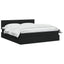LED opbevarings seng med madras Sort 160 x 200 cm Stof