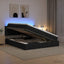 LED opbevarings seng med madras Sort 140 x 190 cm Stof