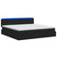 LED opbevarings seng med madras Sort 200 x 200 cm Stof
