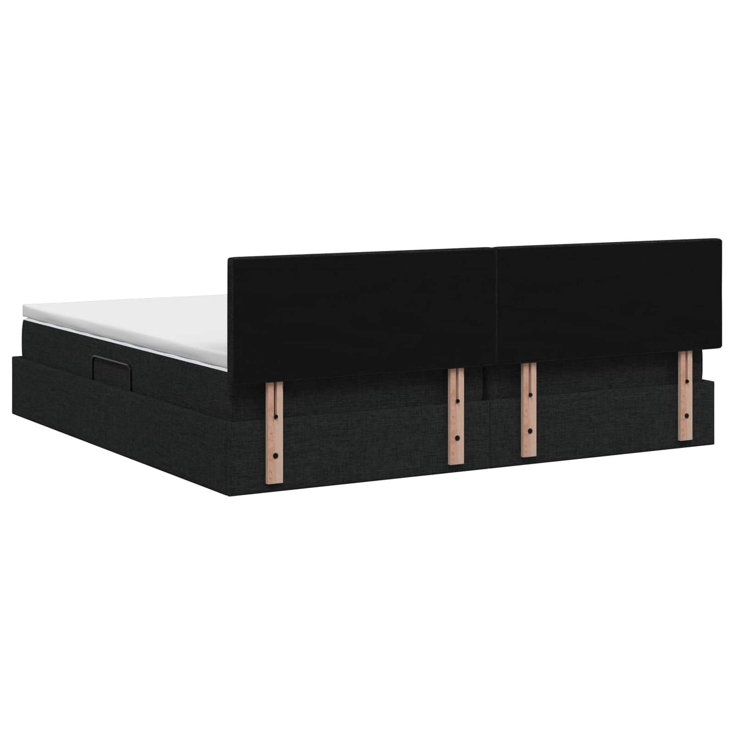 LED opbevarings seng med madras Sort 200 x 200 cm Stof