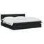 LED opbevarings seng med madras Sort 200 x 200 cm Stof