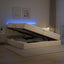 LED opbevarings seng med madras Cremefarvet 200 x 200 cm Stof