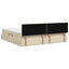 LED opbevarings seng med madras Cremefarvet 200 x 200 cm Stof