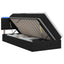 LED opbevarings seng med madras Sort 90 x 200 cm Stof