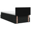 LED opbevarings seng med madras Sort 90 x 200 cm Stof