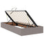 LED opbevarings seng med madras Gråbrun 100 x 200 cm Stof