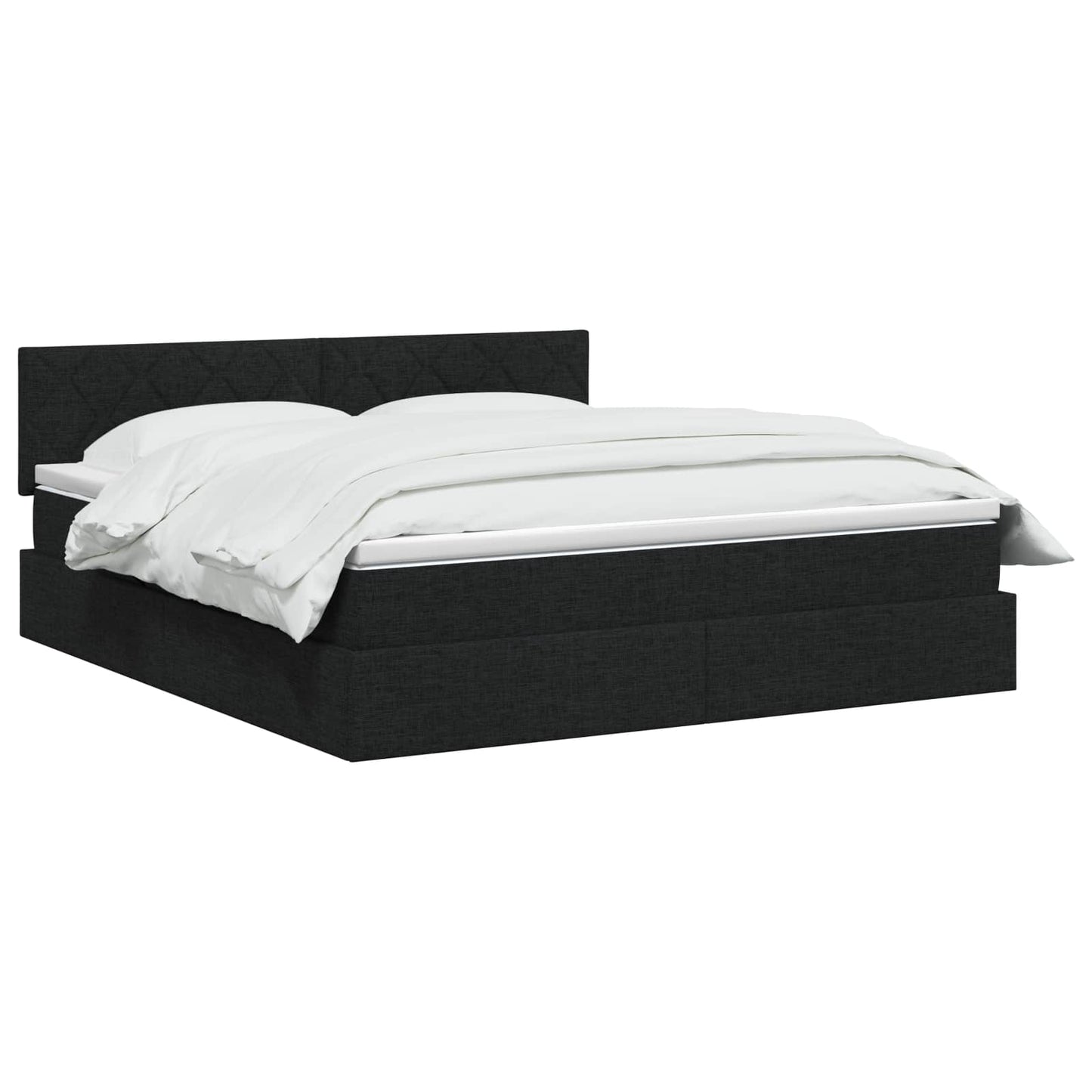 LED opbevarings seng med madras Sort 160 x 200 cm Stof