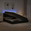 LED opbevarings seng med madras Sort 180 x 200 cm Stof