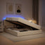 LED opbevarings seng med madras Cremefarvet 160 x 200 cm Stof