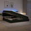LED opbevarings seng med madras Sort 200 x 200 cm Stof