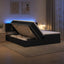 LED opbevarings seng med madras Sort 180 x 200 cm Stof