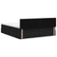 LED opbevarings seng med madras Sort 180 x 200 cm Stof