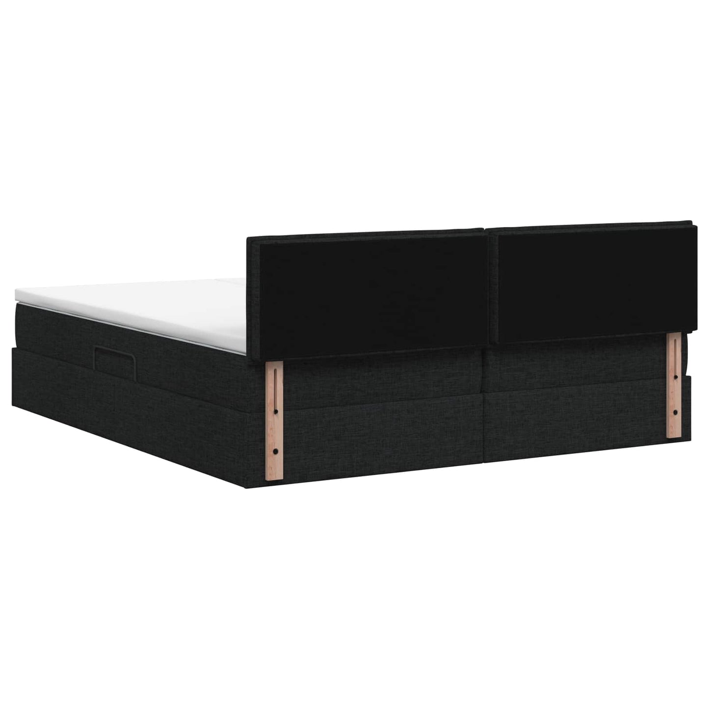 LED opbevarings seng med madras Sort 180 x 200 cm Stof