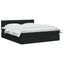 LED opbevarings seng med madras Sort 180 x 200 cm Stof