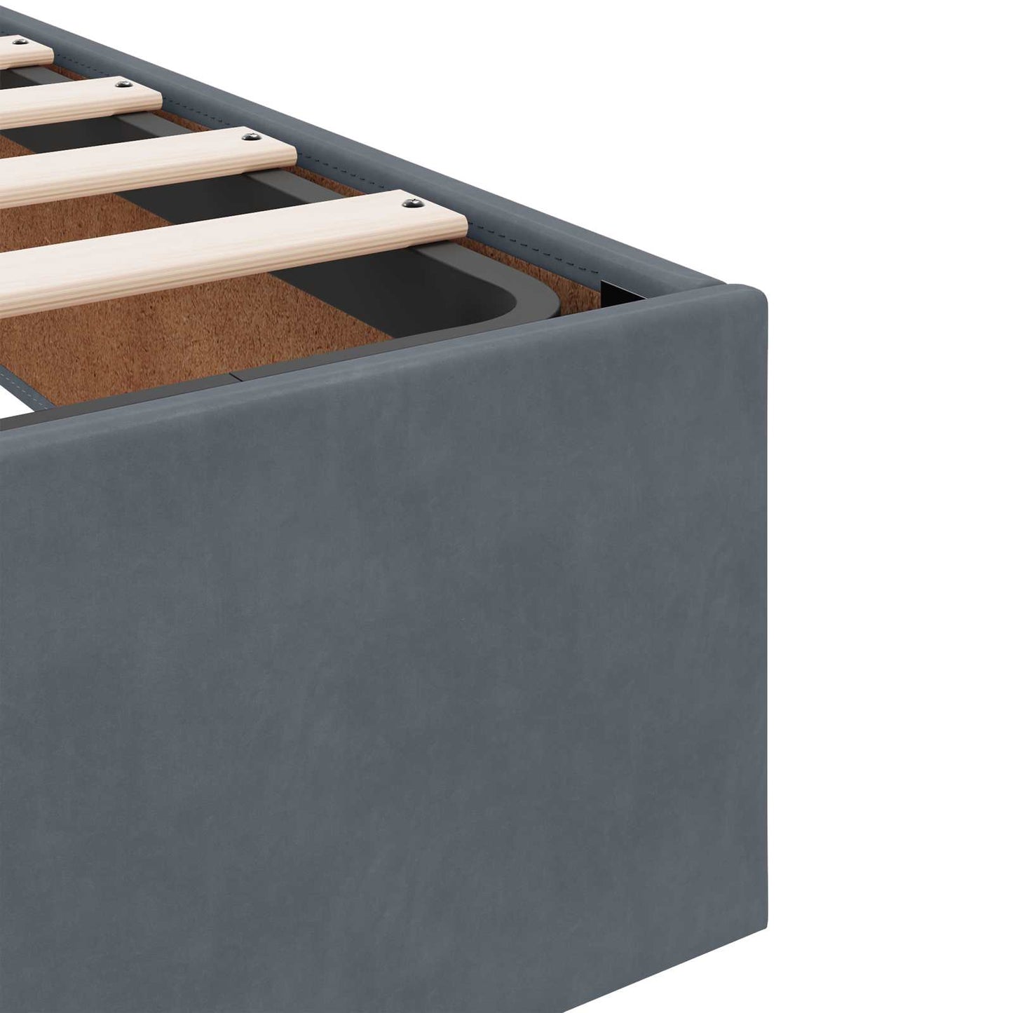 LED opbevarings seng med madras Mørkegrå 200 x 200 cm Fløjl