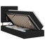 Seng med opbevaring og madras Sort 90 x 190 cm Stof