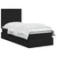 Seng med opbevaring og madras Sort 90 x 190 cm Stof