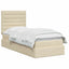 Seng med opbevaring og madras Cremefarvet 90 x 190 cm Stof