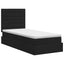 Seng med opbevaring og madras Sort 90 x 200 cm Stof