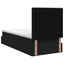 Seng med opbevaring og madras Sort 90 x 200 cm Stof