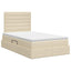 Seng med opbevaring og madras Cremefarvet 120 x 200 cm Stof
