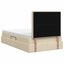 Seng med opbevaring og madras Cremefarvet 120 x 200 cm Stof