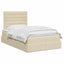 Seng med opbevaring og madras Cremefarvet 120 x 200 cm Stof