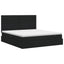 Seng med opbevaring og madras Sort 140 x 190 cm Stof