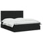 Seng med opbevaring og madras Sort 140 x 190 cm Stof