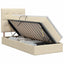 Seng med opbevaring og madras Cremefarvet 90 x 190 cm Stof