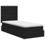 Seng med opbevaring og madras Sort 90 x 200 cm Stof