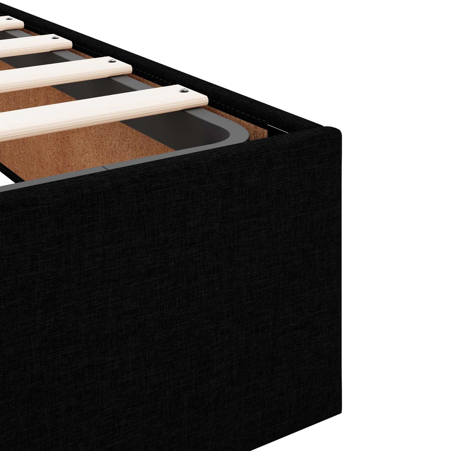 Seng med opbevaring og madras Sort 100 x 200 cm Stof