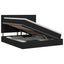 Seng med opbevaring og madras Sort 140 x 190 cm Stof