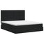 Seng med opbevaring og madras Sort 160 x 200 cm Stof
