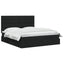 Seng med opbevaring og madras Sort 160 x 200 cm Stof