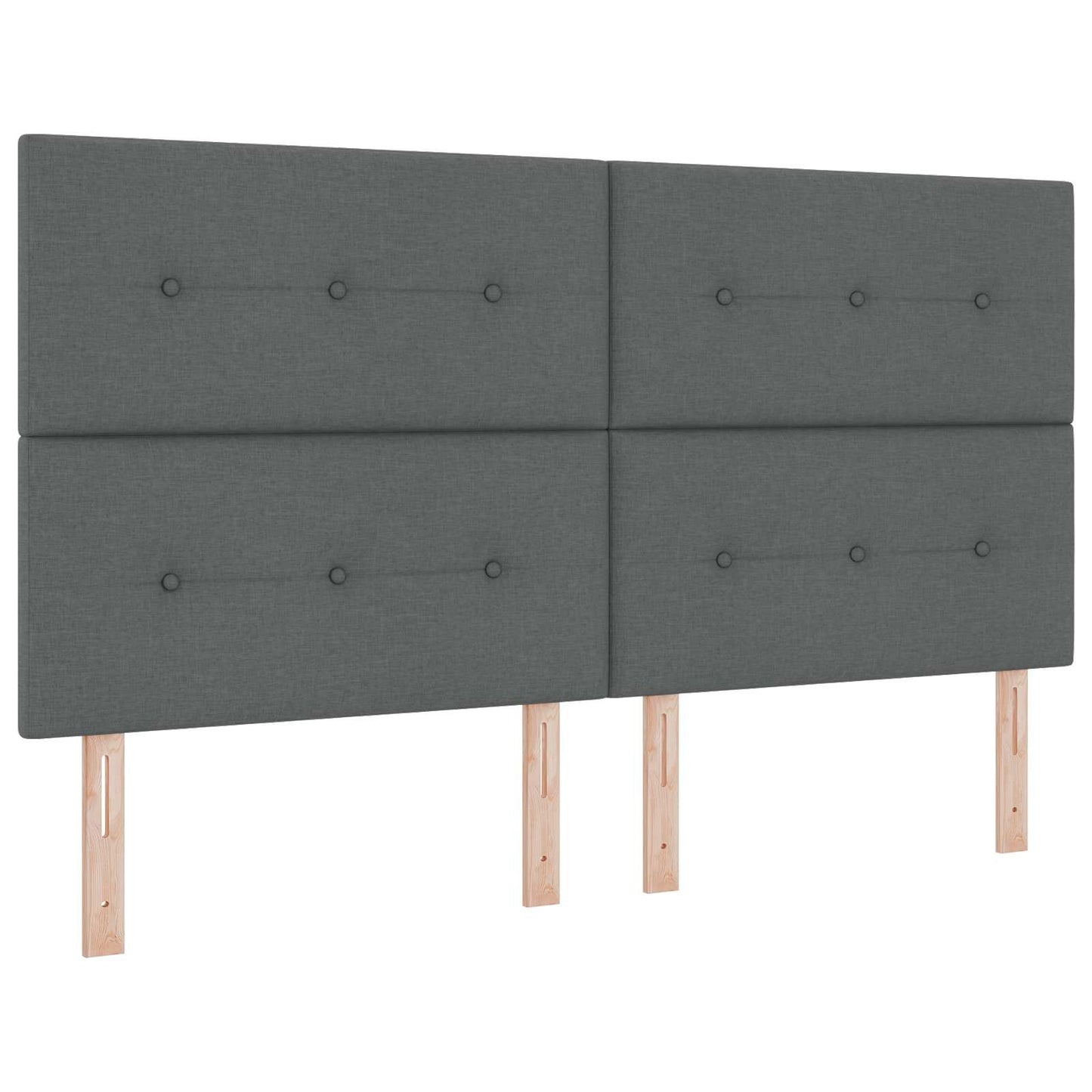 Seng med opbevaring og madras Mørkegrå 200 x 200 cm Stof