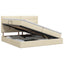 Seng med opbevaring og madras Cremefarvet 200 x 200 cm Stof