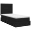 Seng med opbevaring og madras Sort 90 x 200 cm Stof