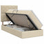 Seng med opbevaring og madras Cremefarvet 90 x 200 cm Stof