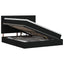 Seng med opbevaring og madras Sort 140 x 190 cm Stof