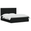 Seng med opbevaring og madras Sort 160 x 200 cm Stof