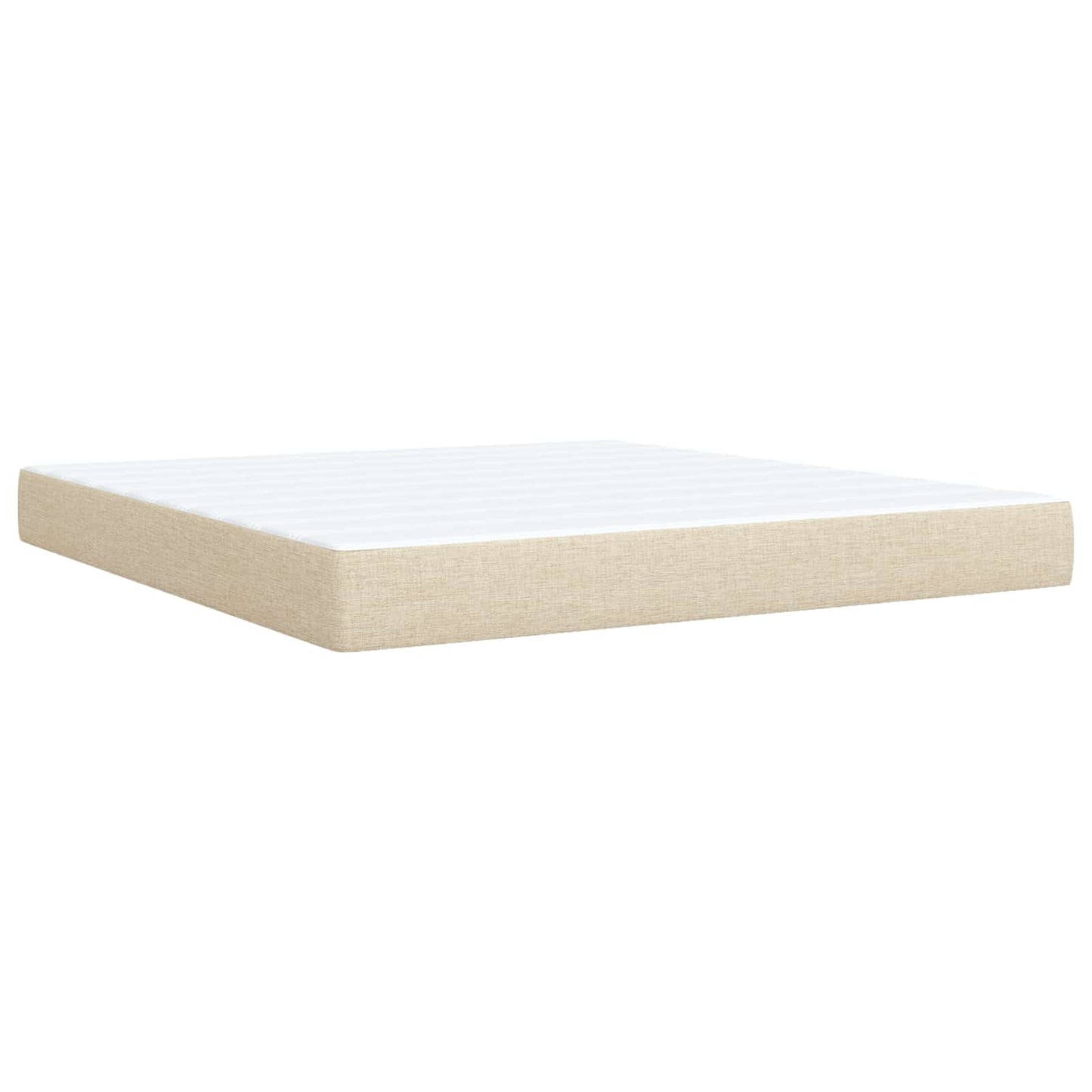 Seng med opbevaring og madras Cremefarvet 180 x 200 cm Stof